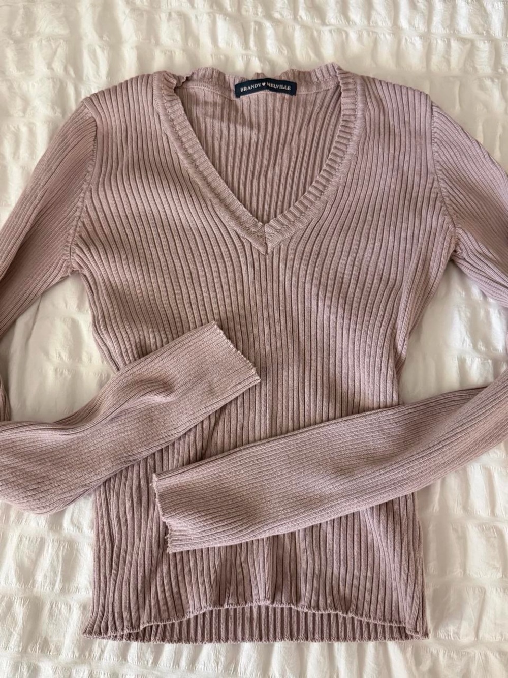 Brandy Melville Ribbed Long Sleeve Top